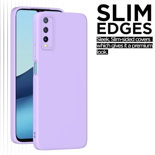 Image of Outlouders Back Cover for Vivo Y12s / Y20 / Y20i / Y20G | Camera Protection | Durable Soft Matte Silicone Bumper Case (Purple)