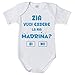 Body Neonato Personalizzabile con Nome Zia Vuoi Essere la mia Madrina?, 6 Mesi, Manica Corta