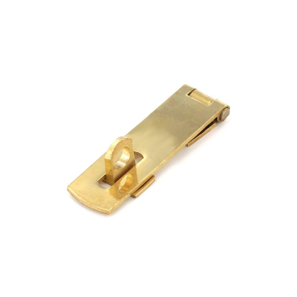Pair of Solid Brass Hasp & Staple for Cupboard/Cabinet Door – 2 x 50mm