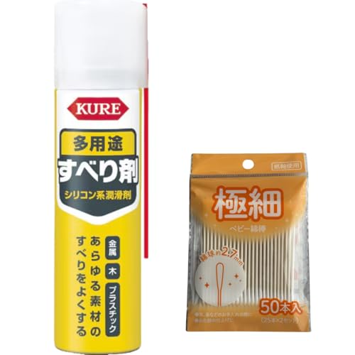 クレ 滑り剤 + 極細綿棒セット 鍵穴・サッシ・家具用 メンテナンス 潤滑&清掃【Pikottaオリジナル】