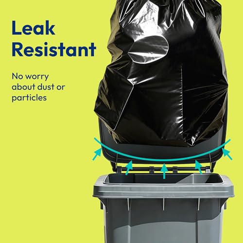 Image of Heavy Duty Trash Bags 33 Gallon 30 Count, 1.0 Mil, Strong Black Garbage Bags, Leakproof Star Seal for Construction, Yard, Demolition Debris