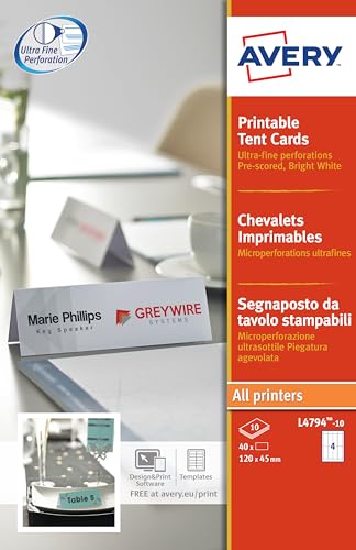 Avery Dennison L4794-10 Bedruckbare Dachaufsteller 5 Stück