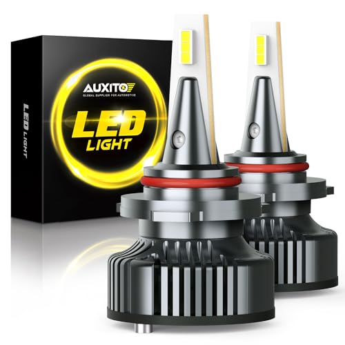 AUXITO 9005 HB-3 Bulbs 30000lm 6500K Cool White 10 Min Install 50000Hrs Lifespan Canbus Ready Adjustable Beam with Cooling Fan Pack of 2