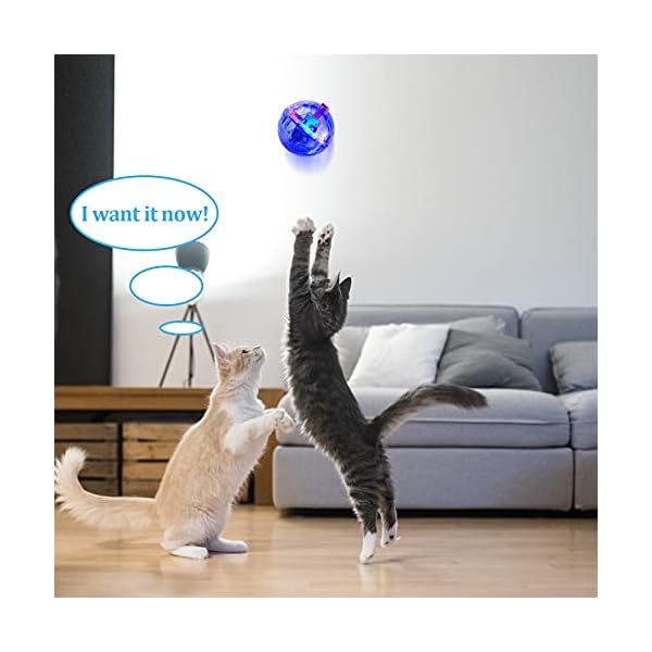 Frienda 4 pieces ghost hunting cat ball motion light up cat balls led motion activated cat ball motion light up cat dog interactive toy pet glowing mini running exercise ball toys for animals activity - image 7
