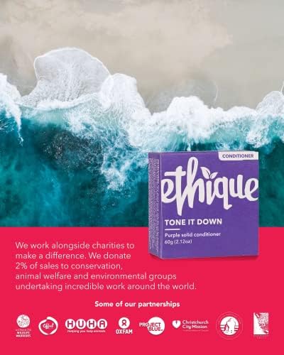 Ethique Tone It Down Solid Hair Conditioner Bar for Blondes & Silver Foxes (60g/2.12oz) Vegan, Compostable, Biodegradable