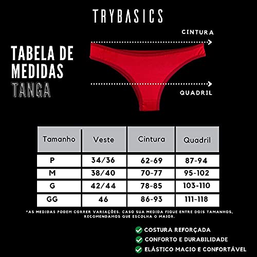 Kit 20 Calcinhas Tanga Algodão Cotton Lisa