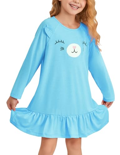 QPANCY Girls Nightgown Lovely Long Sleeve Princess Nightdress Soft