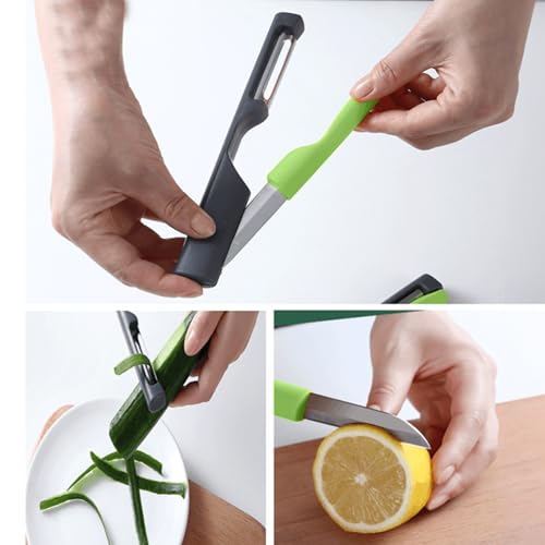 Nisun Multi-Functional Stainless Steel Kitchen Vegetable Fruit Knife & Peeler Set With Comfortable Grip And Safety For Kitchen & Travelling thumb #7