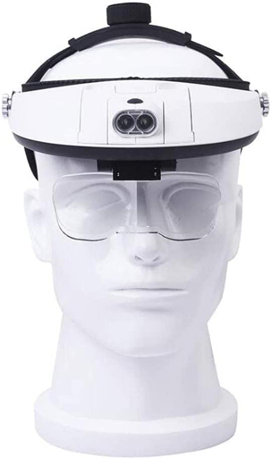 Lupa De Aumento, Lupa De Diadema con Doble Lente, Lámpara De Aumento para Lectura, Joyería, Relojería, Reparación Electrónica Y Trabajos De Precisión.