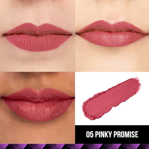 Image of Staze 9to9 Velvet Kiss Lipstick | Matte + Intense Color Lipstick | 12H Long Stay | Moisturizing & Lightweight Formula | 05 Pinky Promise | 3.8g