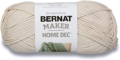 Image of Bernat Maker Home Dec Cream Yarn - 2 Pack of 250g /8.8oz - Cotton - 5 Bulky - 317 Yards - Knitting /Crochet, Cream