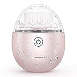 Liberex Sonic Vibrating Facial Cleansing Brush - 3 Brush Heads with 3 Modes, Waterproof, Smart Timer, Wireless Charging for Face Cleaning, Exfoliating and Massaging, Egg Shape, Pink