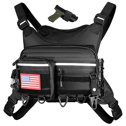 PLUSINNO Chest Bag For Men and Women, Chest Rig Tactical Vest for Sport, Running Phone Holder, EDC...