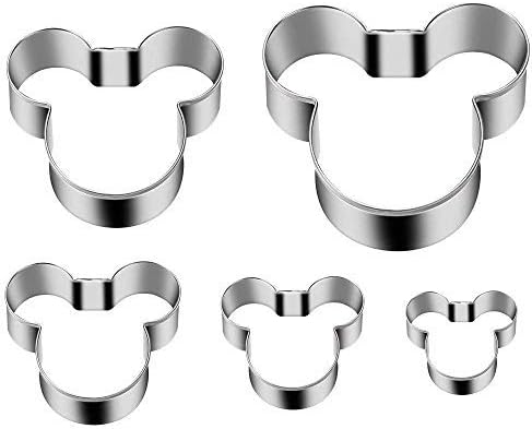 Home Value Mickey Mouse Face Shape Cookie Cutter, 5pc Set (COOKIECUTYPRHB2001) Silver by Value Home