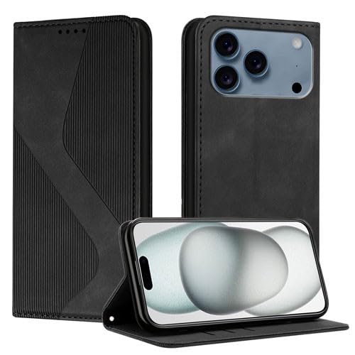 Étui pour iPhone 17 en cuir noir avec motif pour vos journées de travail