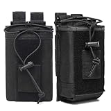 ユニバーサルMOLLEラジオホルダー 2個パック - 防水双方向ラジオポーチ ハイキング/キャンプ用 Baofengやほとんどのトランシーバーに対応 タクティカルストレージバッグ 調節可能なストラップ付き