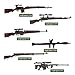 INGWETECH 6 Pcs Assembly Rifle Toy Model Action Figure Set Incl. Type 38, 98K Mauser, G43, SVT-40, M200, PRG Rocket Launcher, Plus 6 Small Pistols for DIY, Military Toy Collection