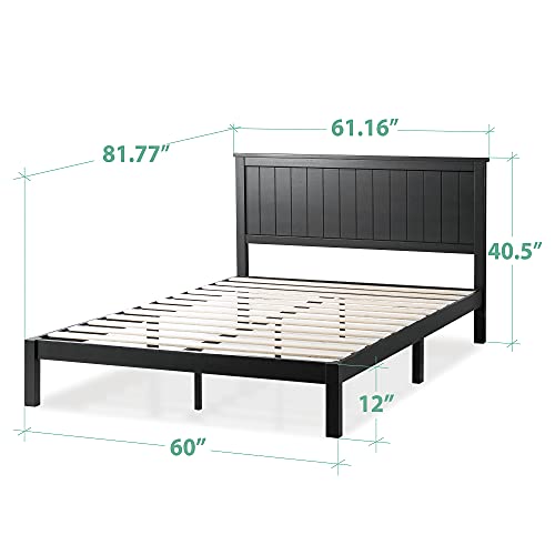 Zinus Santiago Wood Platform Bed Frame / Wood Slat Support / No Box Spring Needed / Easy Assembly, Queen #TOP4