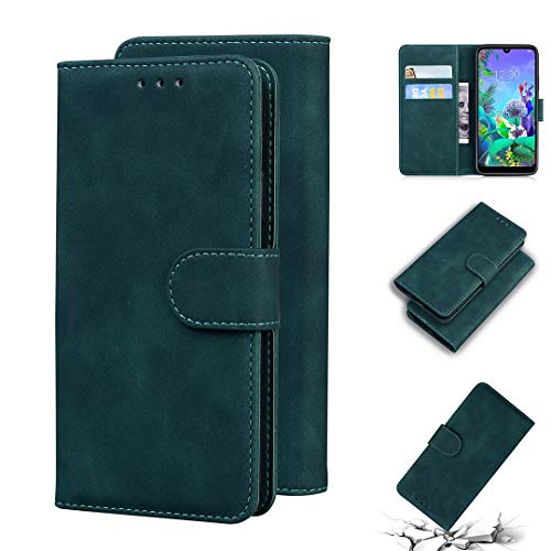 SATURCASE Funda para LG K50 / Q60, Toque Cómodo Cuero De La PU Magnético Billetera [Ranuras para Tarjetas] Apoyo Protector Carcasa Estuche para LG K50 / Q60 (FG-Verde)