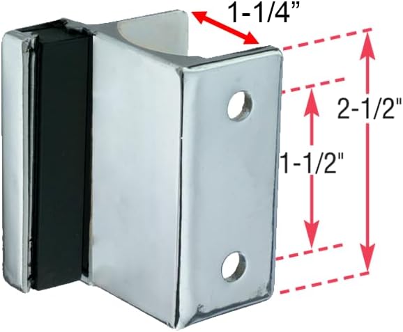 Miniatura 2 de Harris Hardware TP5410 Strike & Keeper - Soporte de zamac fundido a presión para pilastras de 1-14" de grosor, cromado