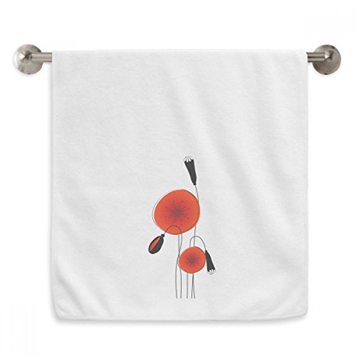 Serviette moelleuse fleurs de pavot blanc 13x29 pouces - 2
