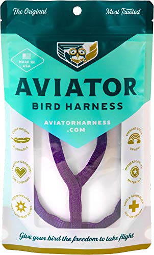 Image of The AVIATOR Pet Bird Harness and Leash: Medium Purple