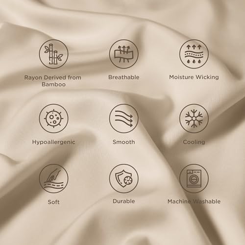 Image of Bedsure King Size Pillow Cases Set of 2, 100% Rayon Derived from Bamboo