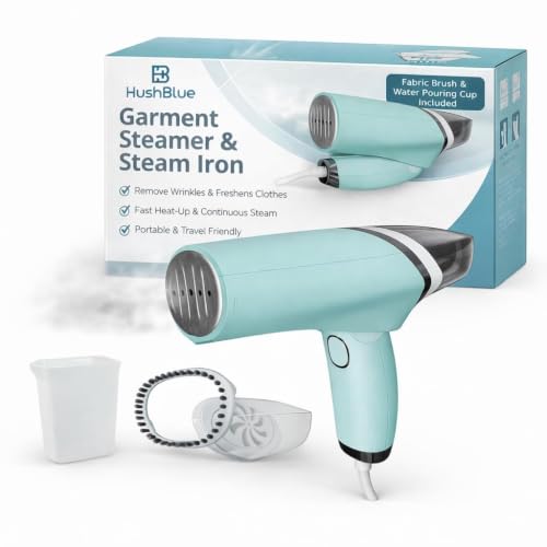 Image of Foldable Garment Steamer for Clothes| Ultra Fast 15s Heat-Up Powerful Wrinkle Remover | Travel Portable & Lightweight | Vertical Steam Use (Mint Green)