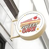 Custom Double Sided Light Box Sign, LED Business Signs for Outside, Advertising Lightbox for Cafe, Bar, Salon, Restaurant, Round (12'- 24')