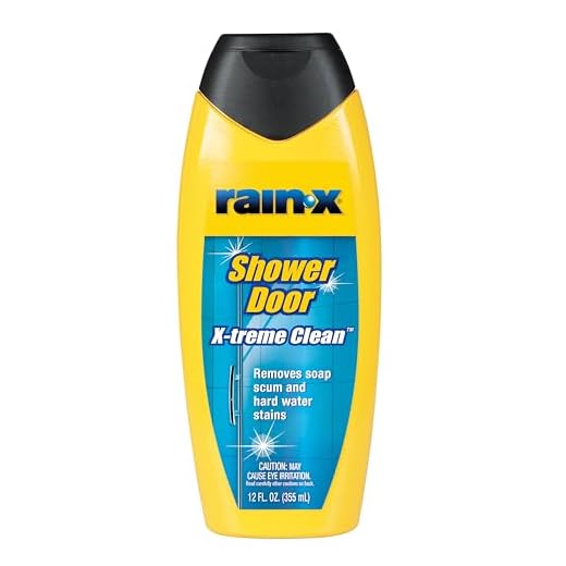 Rain-X 630035 X-Treme Clean Shower Door Cleaner, 12 Fl. Oz, Formulated To Glass Doors - Easy Use, Removes Soap Scum, Dirt, Hard Water Build-up, Calcium, Lime And Rust Stains