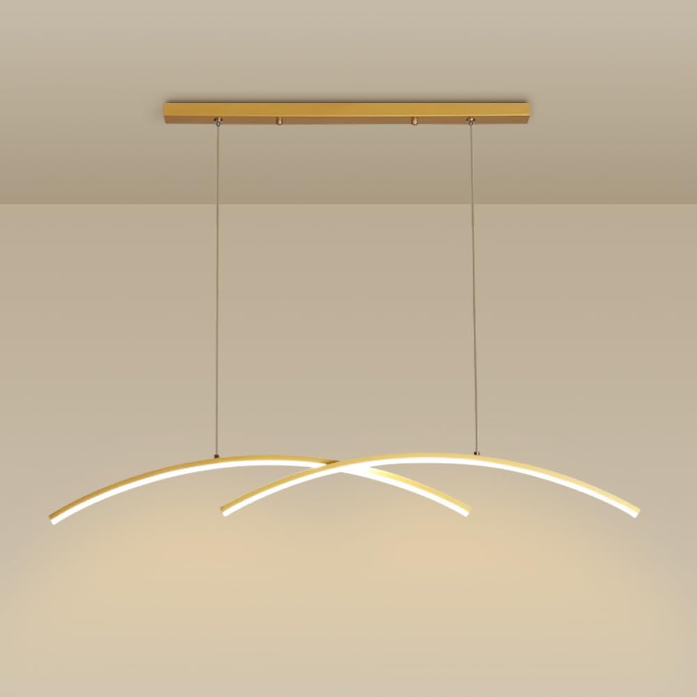 LYMSXAZOU Modern LED Pendant Light Linear Chandelier for Dining Room 26W Ceiling Lamp Fixture Height Adjustable Hanging Lights Rooms Bedroom Restaurant