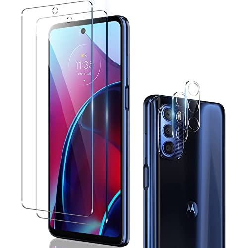RXNMH [2+2 Pack] Screen Protector for Motorola Moto G Stylus 5G (2022) Tempered Glass Screen Protector and Clear HD Camera Lens Protector Compatible with Moto G Stylus [Case Friendly]