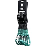 BLACK DIAMOND HotForge Hybrid Quickdraw Quickpack (6-Pack, 12cm) for Rock Climbing | Keylock Top & Wiregate Bottom | Durable Dogbone | Clean Green