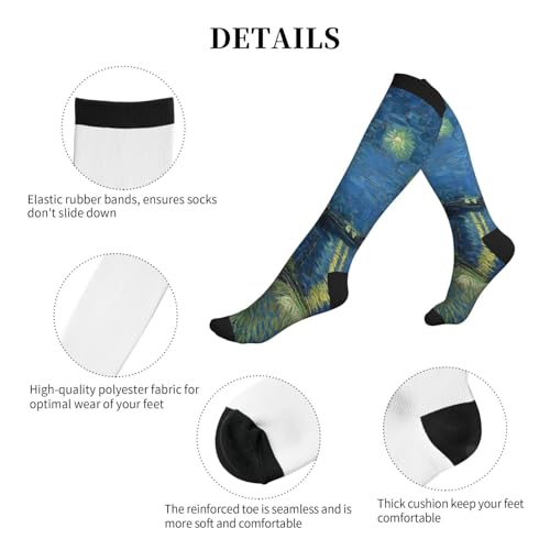 Image of Compression Socks for Women Men Circulation Graduated Supports Socks for Running Travel Nurse Athletic Sports