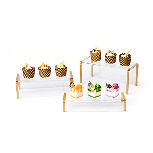 3 Pack Acrylic Riser Displaty Stand and 3 Pcs Cube Clear Acrylic Risers Display Box