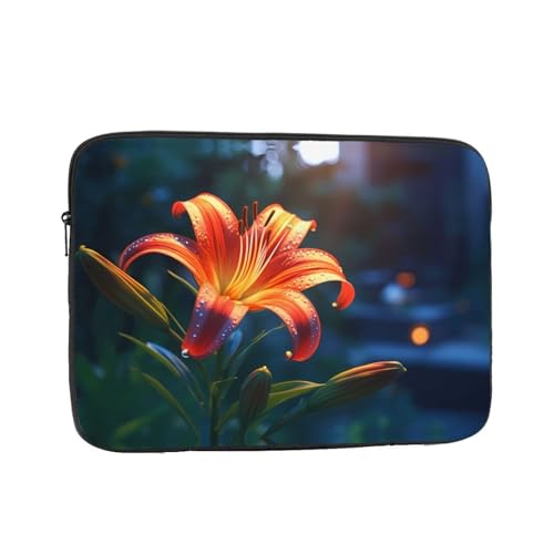 Orange Lily Laptop Sleeve Case 13 Inch Suitable for Notebook Computer Tablet Traveling Carrying Simple Case