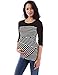 PattyBoutik Mama Crewneck Striped Nursing Maternity Blouse (Black and White M)