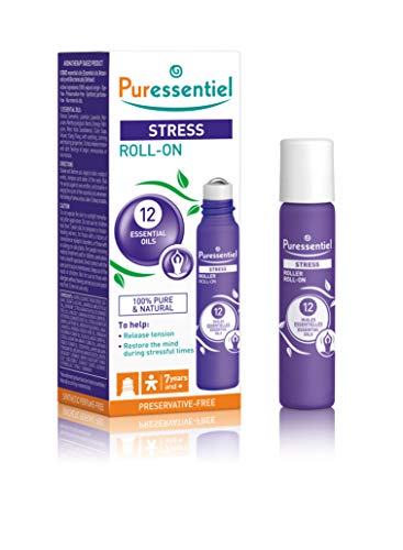 Puressentiel Stress Roll-On, 5 ml - Stress & Tension Relief rollerball - Nervousness feelings - Soothing, calming , relaxing pure and natural essential oils - Aromatherapy