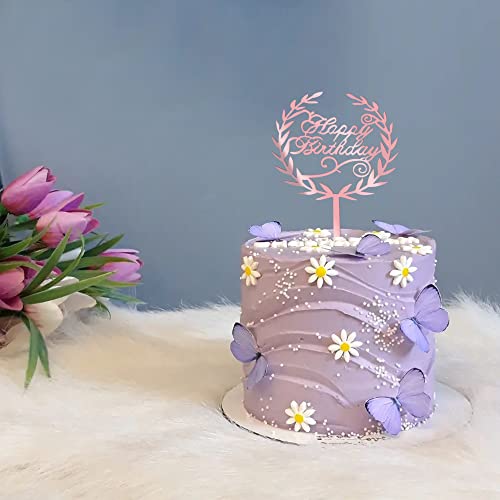 52 Pcs Happy Birthday Cake Topper Acrylic Birthday Cupcake Topper Cake Pick Decorations For Birthday Party Cake Desserts Pastries 13 Styles 4 Colors #TOP3