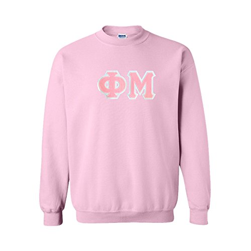 Greekgear Phi Mu Lettered Crewneck Small Light Pink