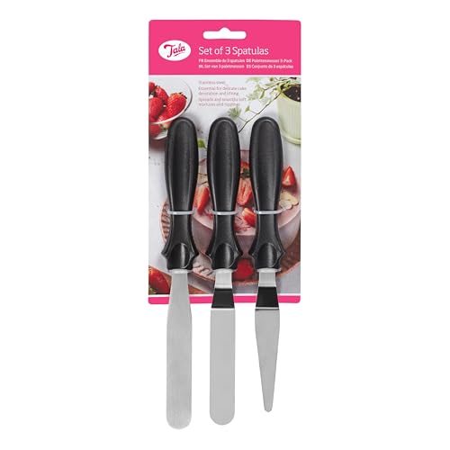 Tala 3er Set Palettenmesser - Edelstahl Tortenspatel fĂĽr Glasur & Fondant