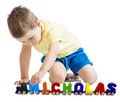 wooden name train for baby