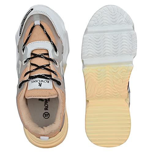 Image of ROWLANS Women's Synthetic Leather Comfortable /Running Lace-Ups Sports Shoes