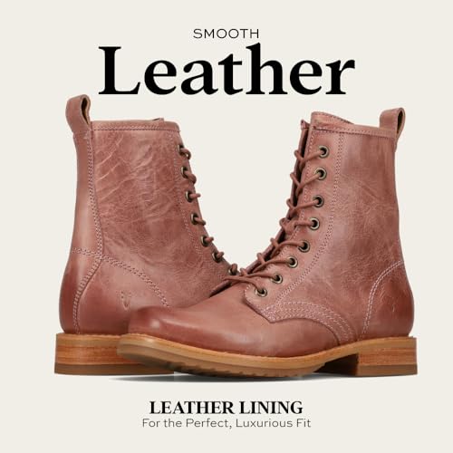 Image of Frye Veronica Women's Combat Boots Crafted from Hand-Burnished Vintage Italian Leather with Genuine Stitch-Down Welt Construction and Leather Lining - 6 inch Shaft Height