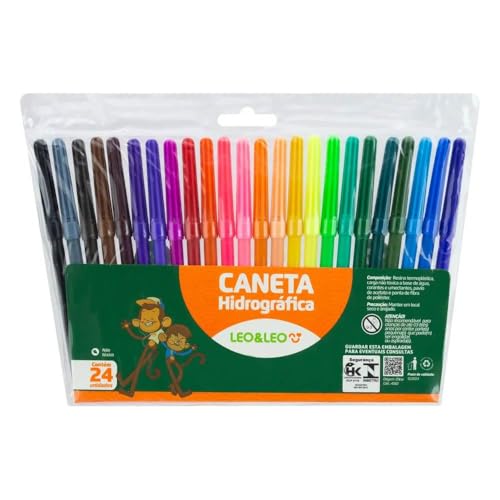 Hidrocor 24 Cores Comum Leonora, Colorido