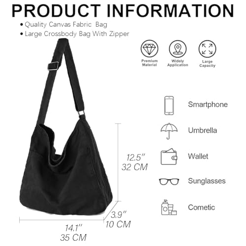 Bolso cruzado casual de lona KAMEILONG para mujer miniatura 6