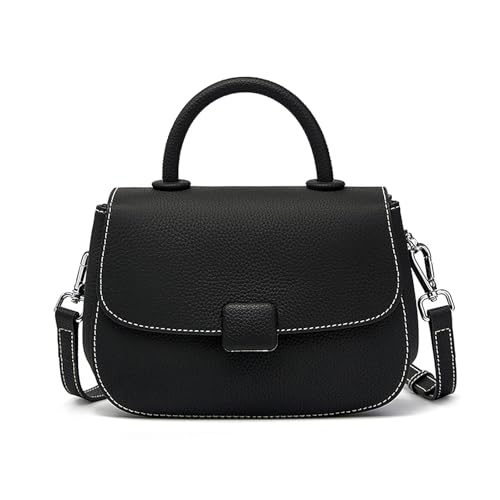 Genuine Leather Shoulder Bag, Mini Top Handle Handbag, Crossbody Bag for Women, Small Satchel Pouch