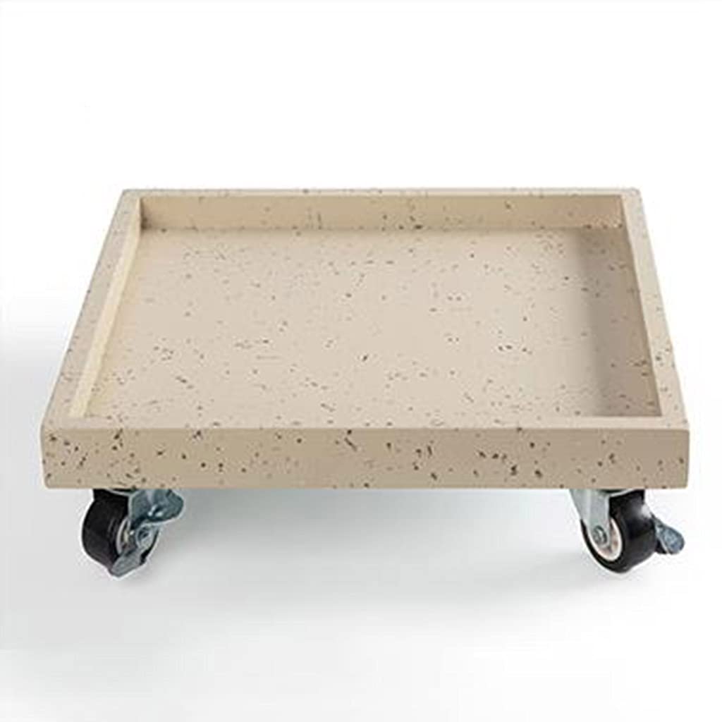 Yczhd Beige Square Plant Caddy With Wheels,Rolling Planter,Heavy Duty Flower Pot Mover