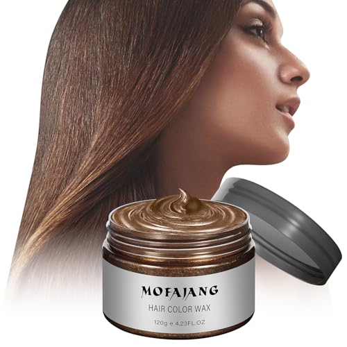 Acomler Temporary Hair Color Wax, Kids Women Brown Hair Spray, Natural Washable Hair Wax Color, 4.23 Ounces Hair Color Spray Dye Pomades for Christmas Parties, Role Playing, Cosplay, Halloween (Brown)