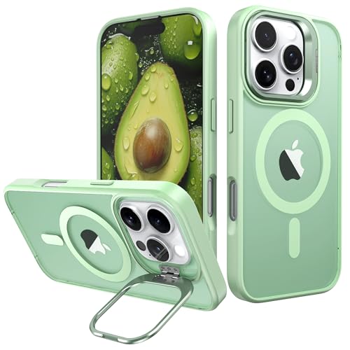Coque iPhone 14 Pro Max MagSafe IDweel en silicone vert avec support photo